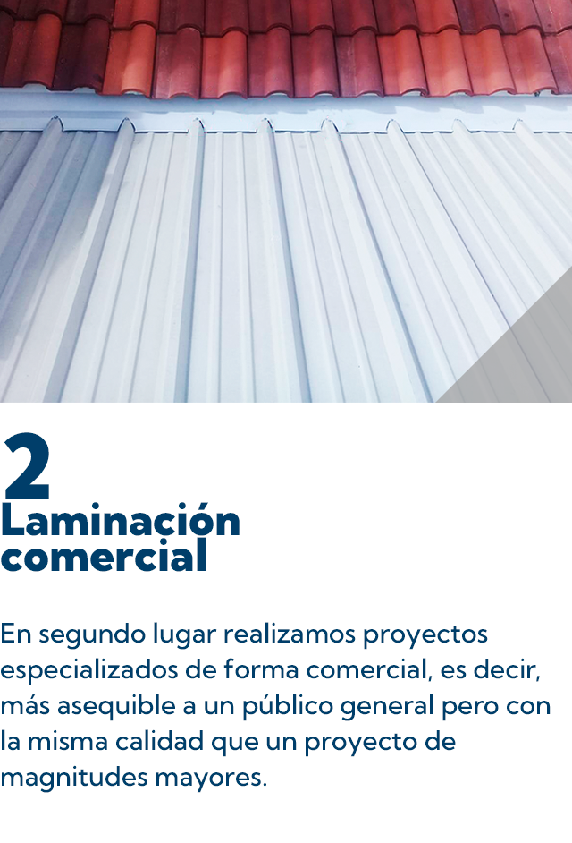 Laminacion comercial, laminas para techos de naves industriales