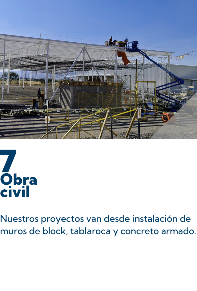 Instalacion de muros block, tablarroca, concreto armado para naves industriales