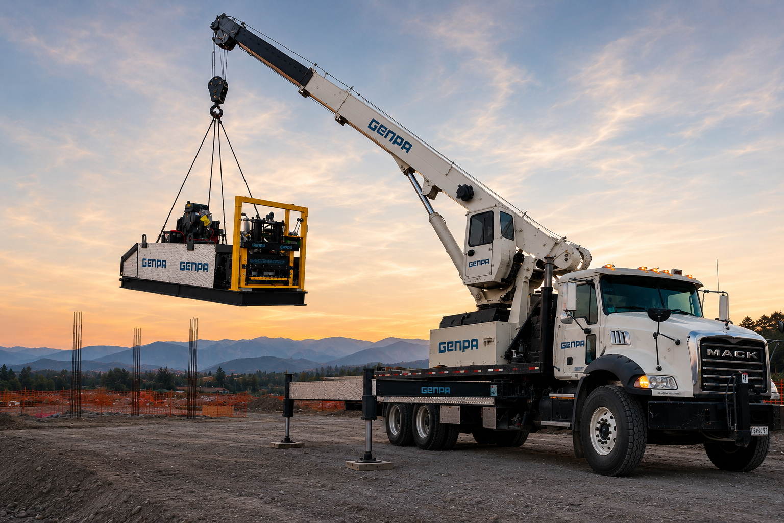 grua titan Logistica para cargar una roladora kr18